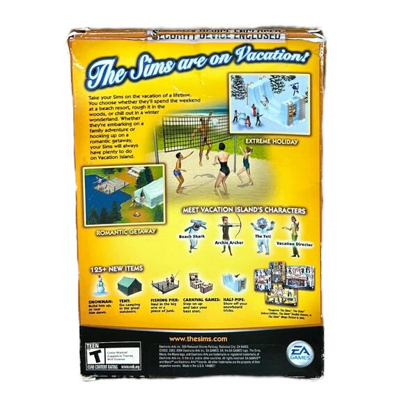 The Sims Vacation Expansion Pack PC Game Windows 2002 with Box - Picture 2 of 2